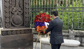 Ceremonia de conmemoración del 109º aniversario del Genocidio Armenio